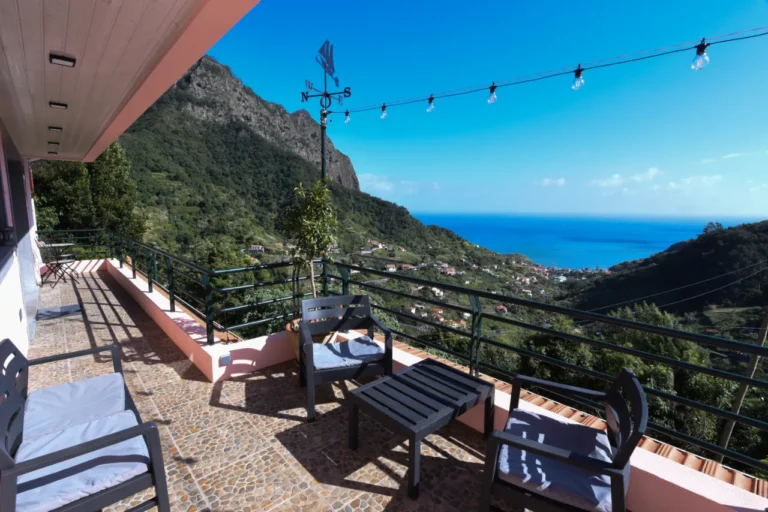 Terrace of Villa da Rochinha with views of the Atlantic Ocean